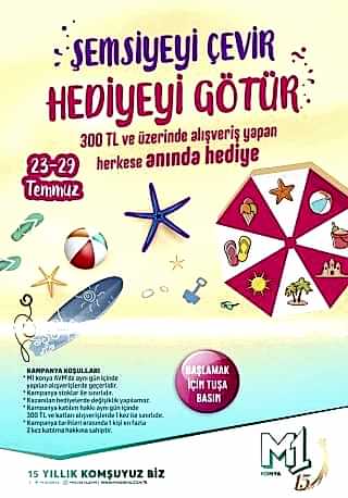 M1 Konya,alışveriş ,kampanya,hediye 