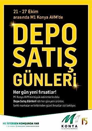 DEPO SATIŞ,İNDİRİM,M1 KONYA,AVM